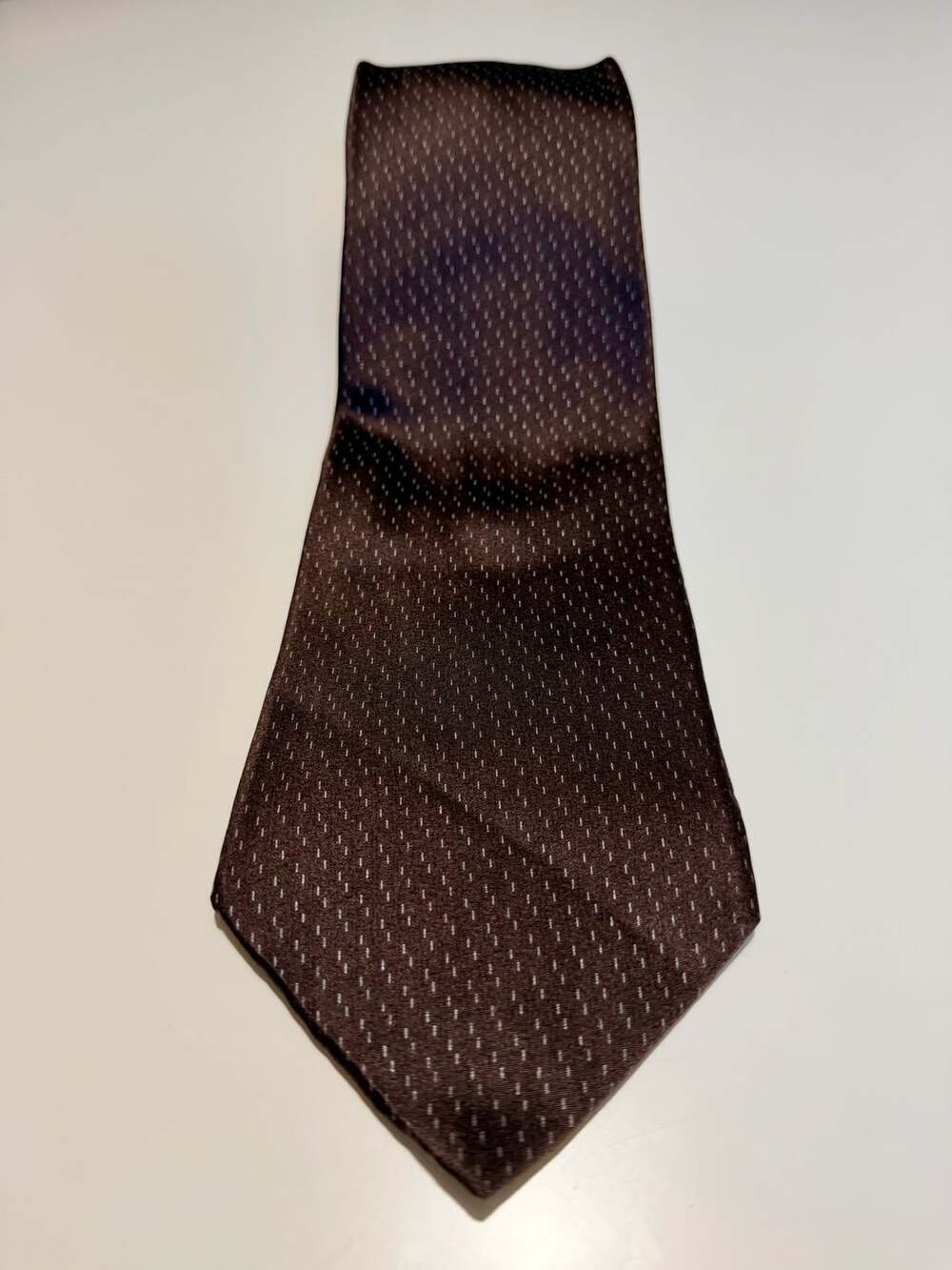 Zylos Gold Silk Brown Geometric Necktie